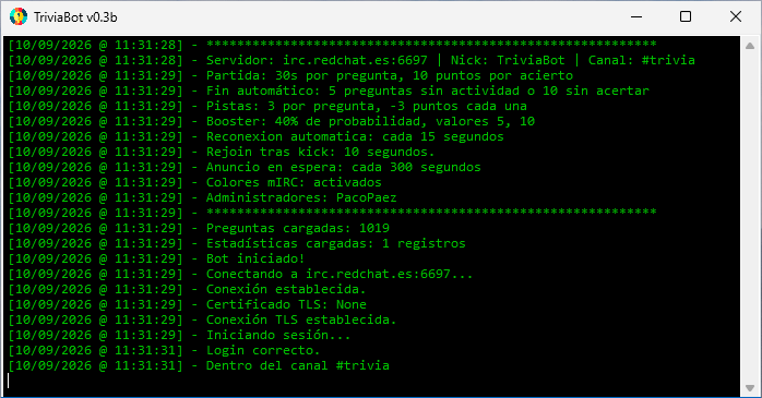 TriviaBot - Un Bot de Trivial para IRC