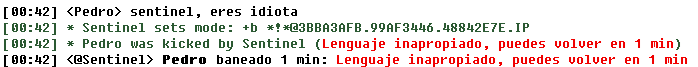 Sentinel bot irc